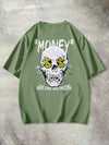 Men's Mint Green Casual Skull Letter Print T-Shirt - Summer Must-Have!