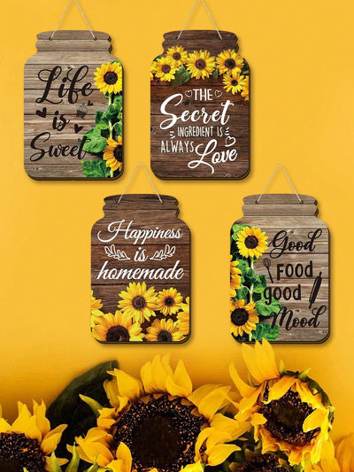 Elevate your farmhouse kitchen with our Rustic Charm: 4-Piece Mason Jar Wall Decor Set. This stylish set adds a touch of warmth and practicality with its rustic design and functional mason jar storage. Perfect for keeping your kitchen organized and adding a charming touch to your home.