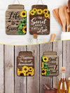 Rustic Charm: 4-Piece Mason Jar Kitchen Wall Decor Set for Farmhouse Homes