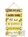 Bee Kind: Honeycomb Shape Wall Wood Hanging Plaque for Rustic Home Decor