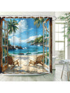 Transform your bathroom into a tropical paradise with our shower curtain. Featuring a serene ocean scenery of palm trees, seagulls, and coral reef, it's the perfect decoration to create a relaxing atmosphere. Made with high-quality materials and easy to install, it's the ultimate addition to any beach lover's bathroom.