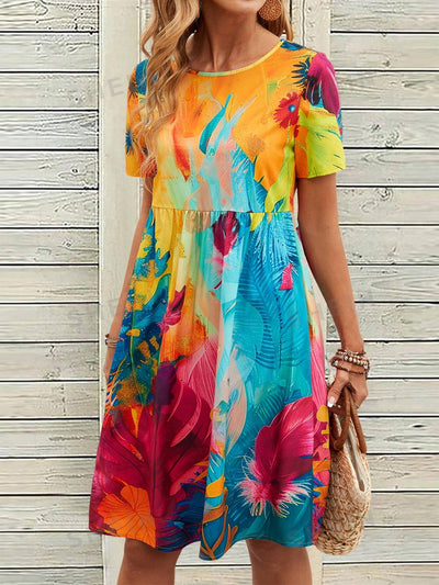 Women's Stylish Colorful Printed Dress: A Must-Have for Your Wardrobe