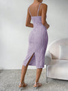 Essence of Elegance: Summer Solid Color Textured Slim Fit Cami Dress