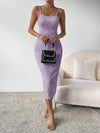 Essence of Elegance: Summer Solid Color Textured Slim Fit Cami Dress