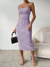 Essence of Elegance: Summer Solid Color Textured Slim Fit Cami Dress