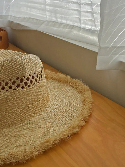 Chic and Stylish: Handwoven Raffia Straw Panama Hat – Perfect for Any Occasion!