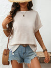 Floral Dream Crochet Knitted T-Shirt with Cross Back Detail