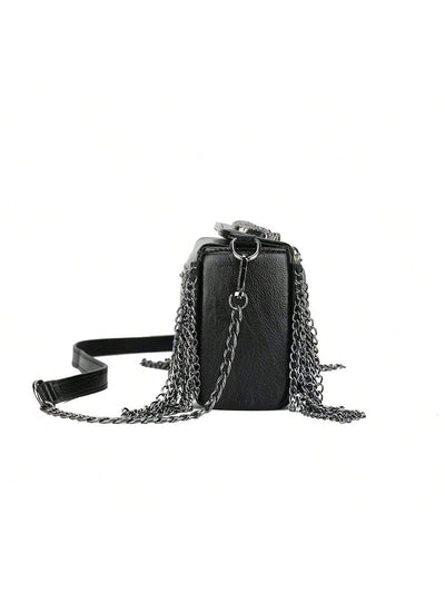 Sleek and Stylish: Gothic Skull Head Crossbody Bag for Women