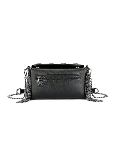 Sleek and Stylish: Gothic Skull Head Crossbody Bag for Women