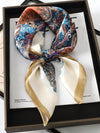 Chic Brown Flowers Silk Bandana: Your Perfect Stylish Sun Protection and Hair Accessory