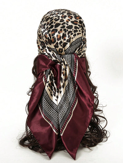 Chic & Versatile: Leopard Print Square Scarf for Daily Wear