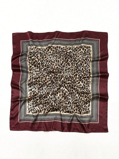 Chic & Versatile: Leopard Print Square Scarf for Daily Wear