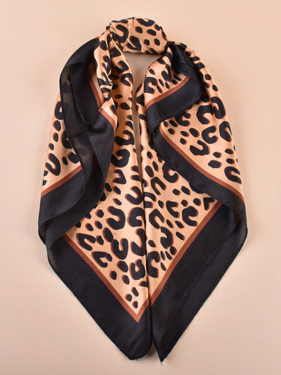 Chic Leopard Print Silk Scarf: Unleash Your Wild Side with Style and Sun Protection