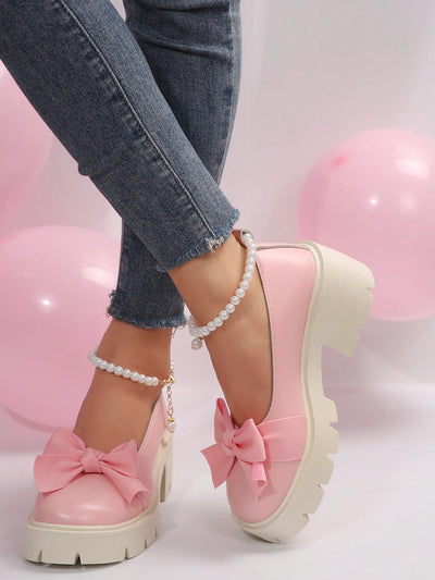 Colorful Pearl Chain Bow Knot Sandals: Summer Comfort and Style