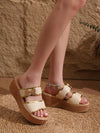 Chic and Trendy: Women's Printed Rivet Butterfly Color Block Wedge Sandals