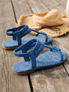 Sun-Kissed Style: Women's Summer 2024 Woven Straw Ribbon Beach Flat Sandals