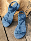 Sun-Kissed Style: Women's Summer 2024 Woven Straw Ribbon Beach Flat Sandals