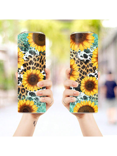 20oz Leopard Sunflower Stainless Steel Tumbler: Perfect Mother's Day Gift