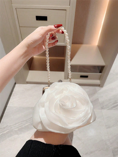 Elegant Floral Pearl Clutch Bag – Perfect Accessory for Weddings & Evening Events