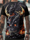 Chic Halloween: Men's Summer Skull Print Round Neck T-Shirt