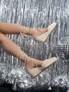 Braided Stone Pattern Bronze Wedge High Heel Platform Shoes: Step into Holiday Style