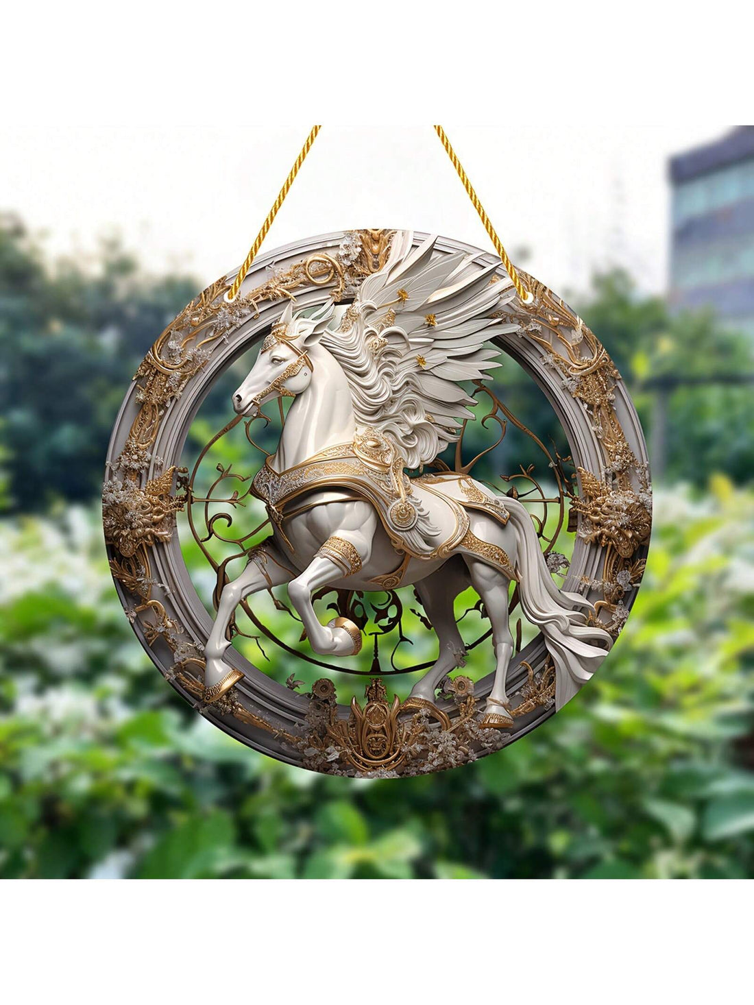 Introducing the 2D Warhorse Acrylic Hanging Ornament, a unique gift for loved ones. Made of durable acrylic, this ornament is suitable for both indoor and outdoor decor. Its intricate design is sure to impress and add a touch of charm to any window. Perfect for moms, families, and friends.