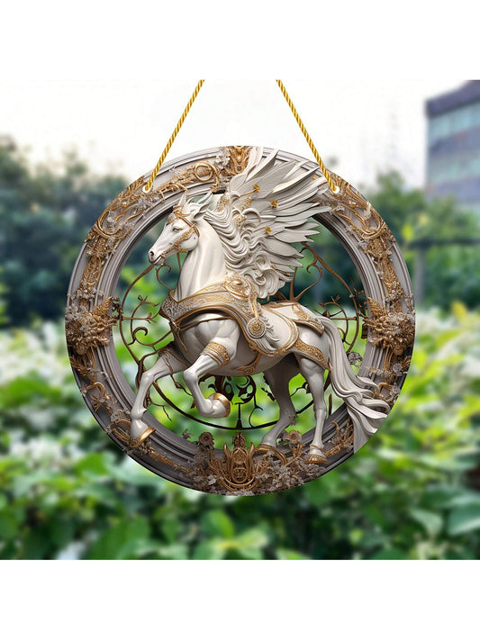 2D Warhorse Acrylic Hanging Ornament - Unique Gift for Mom, Family, and Friends - Indoor and Outdoor Window Decoration