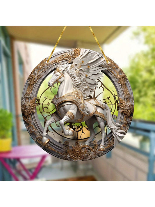 Introducing the 2D Warhorse Acrylic Hanging Ornament, a unique gift for loved ones. Made of durable acrylic, this ornament is suitable for both indoor and outdoor decor. Its intricate design is sure to impress and add a touch of charm to any window. Perfect for moms, families, and friends.