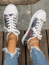 European and American Style Printed Canvas Sneakers: Fashionable Plus Size Women Shoes