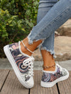 European and American Style Printed Canvas Sneakers: Fashionable Plus Size Women Shoes