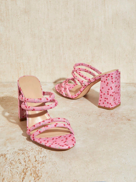 Cherry Blossom Peep Toe Sandals: Vintage Style for Summer Holidays