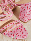 Cherry Blossom Peep Toe Sandals: Vintage Style for Summer Holidays