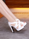 New Arrival: White Sexy High Heels with Platform Peep Toe Pumps for Women - Summer Style