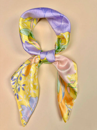 Luxurious Tropical Leaf Print Square Scarf: For the Elegant Woman