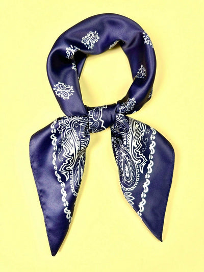 Luxurious Tropical Leaf Print Square Scarf: For the Elegant Woman