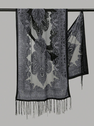 Stylish Floral Tassel Lace Shawl: The Perfect Everyday Accessory