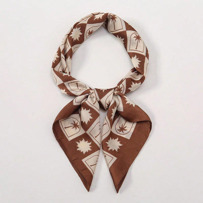 A Simple Printed Bandana Scarf, 70x70cm, New Spring Style, Multi-Functional For Women As Waistband, Bag Ornament, Hair Band, Headband And Fashionable Scarf.