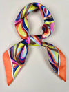 Stylish Ladies Geo Print Square Scarf: Elevate Your Look with Satin Accessories