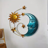 Rustic Sun Kissing Moon Wall Art: Creative Iron Sculpture for Backyard Decor and Gifts