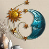 Rustic Sun Kissing Moon Wall Art: Creative Iron Sculpture for Backyard Decor and Gifts