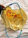 Stylish Cartoon Embroidered Tote Bag: Your Perfect Companion for Daily Use, Beach Vacations, and School