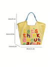 Stylish Cartoon Embroidered Tote Bag: Your Perfect Companion for Daily Use, Beach Vacations, and School