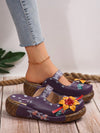 Floral Fantasy: Women's Wedge Mule Sandals with Flower Decor