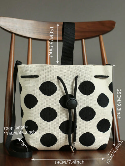 Chic Polka Dot Crossbody Bag: Stylish, Spacious & Secure for Travel and Commuting