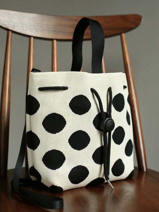 Chic Polka Dot Crossbody Bag: Stylish, Spacious & Secure for Travel and Commuting