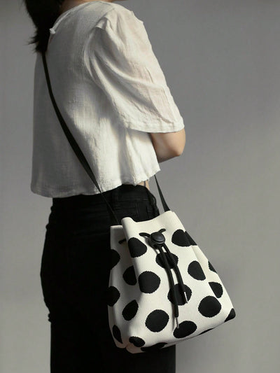 Chic Polka Dot Crossbody Bag: Stylish, Spacious & Secure for Travel and Commuting