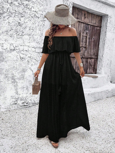 Chic and Flirty: Ladies Fashionable Off-Shoulder Dress