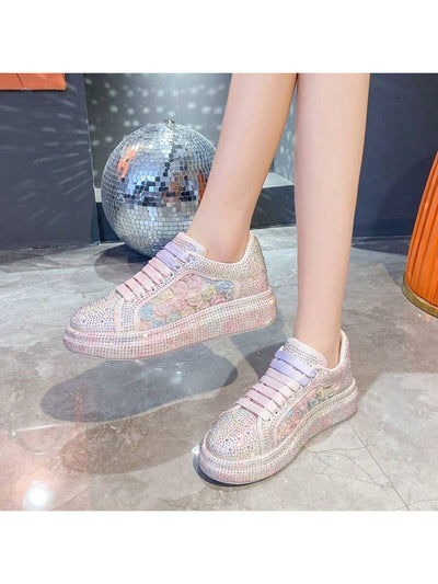 Rainbow Lace Flower Power: Summer-ready Casual Sponge Cake Shoes for Women