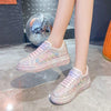 Rainbow Lace Flower Power: Summer-ready Casual Sponge Cake Shoes for Women