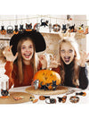 Spooktacular 24-Piece Wooden Halloween Ornament Set - Festive Decor for Your Family Halloween Party